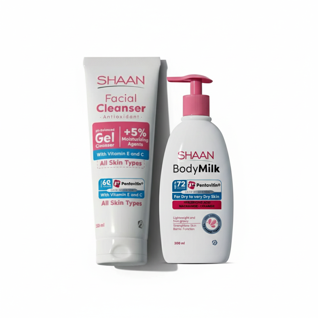 Shaan set cleanser + body milk